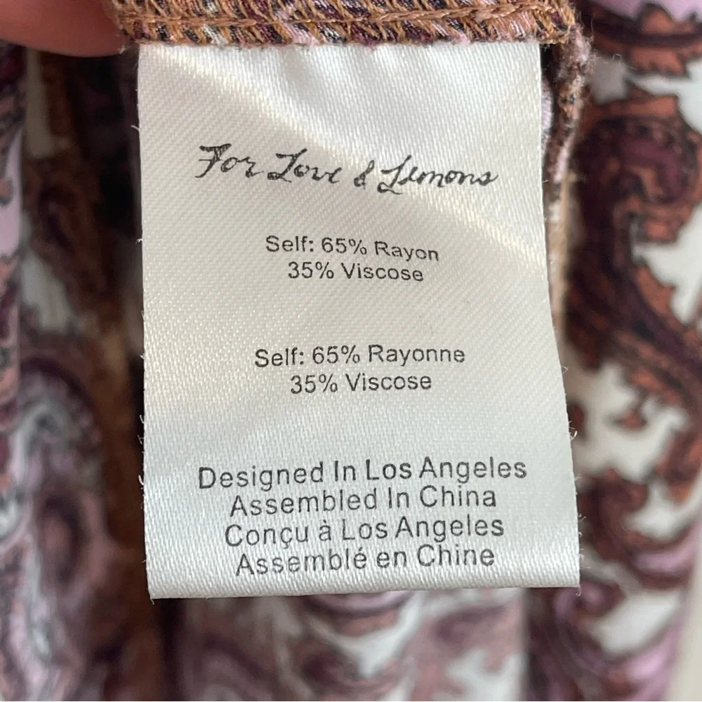 FOR LOVE & LEMONS Romy Tank Dress Lilac Paisley Maxi Dress Sz. XS - Picture 13 of 14
